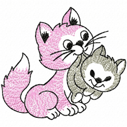 Cats Embroidery Design 4